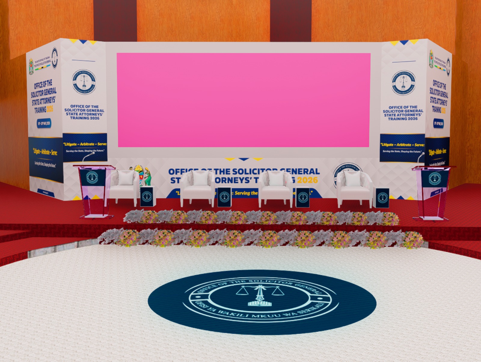 OSG State Attorneys’ Training stage design visualization