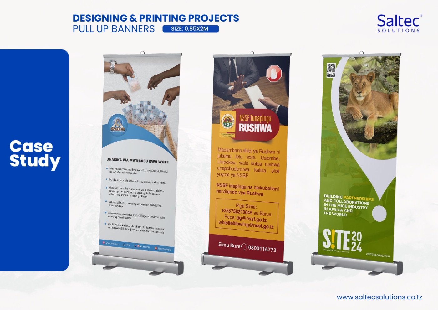 Designing & Printing: Pull-up banners and display materials